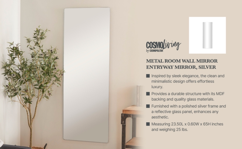 Wall Mirror Frameless Rectangular Extra Large Scale Clean Lined Entryway