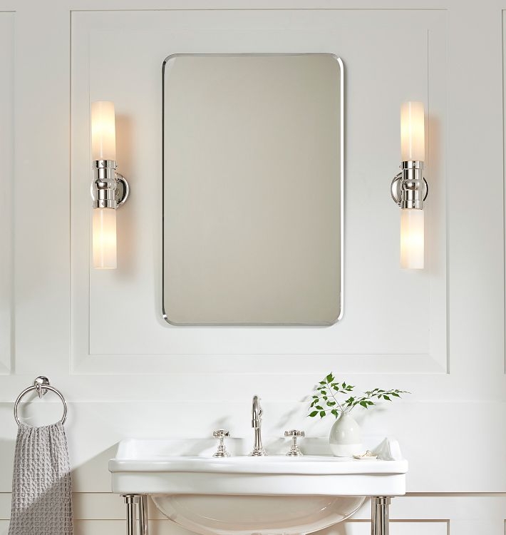 Wall Mirror Frameless Rounded Corners Minimalist Entryway Styling