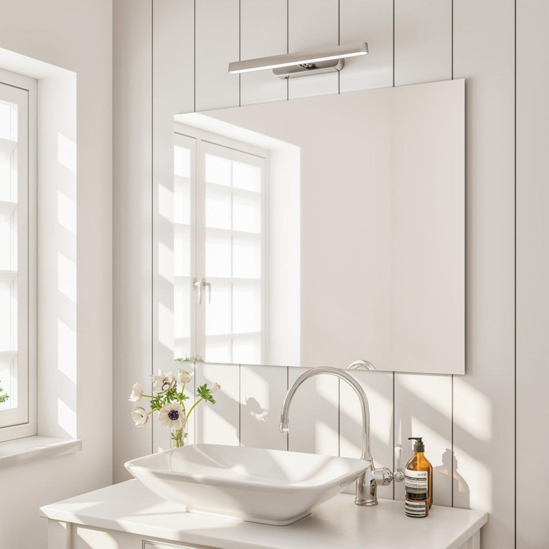 Wall Mirror Frameless Square Polished Modern Bathroom Subway Tile