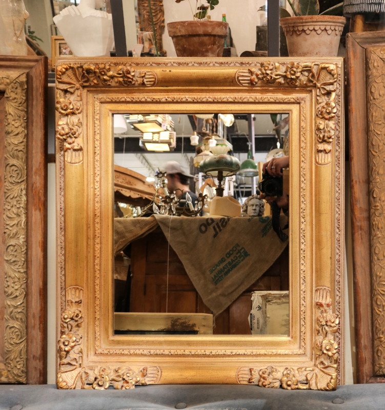 Wall Mirror Intricate Scrollwork Antique Rectangular Baroque Style