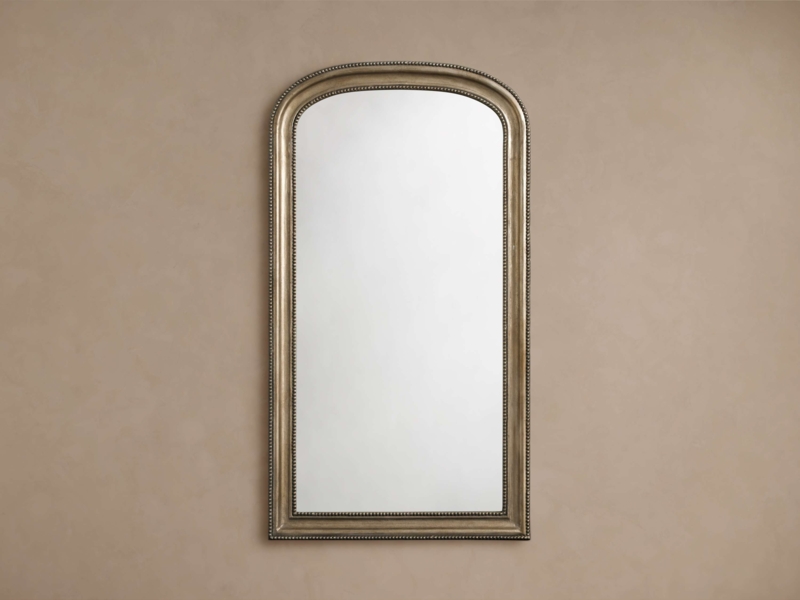 Wall Mirror: Large Circular Mottled Silver Thin Frame