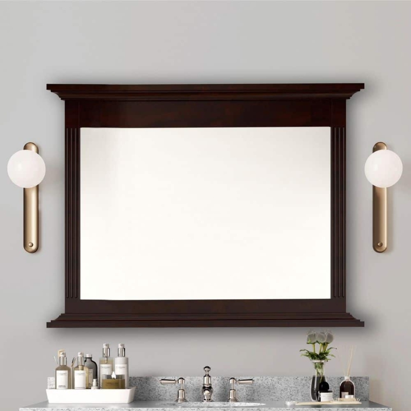 Wall Mirror Large Rectangular Vanity Wide Dark Frame