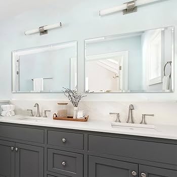 Wall Mirror Large Scale Beveled Edge Frameless Polished Glass