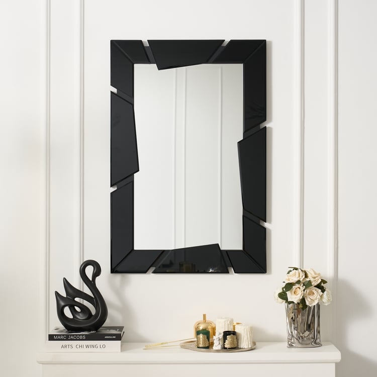 Wall Mirror Matte Black Frame Minimalist Vignette Scandinavian Style