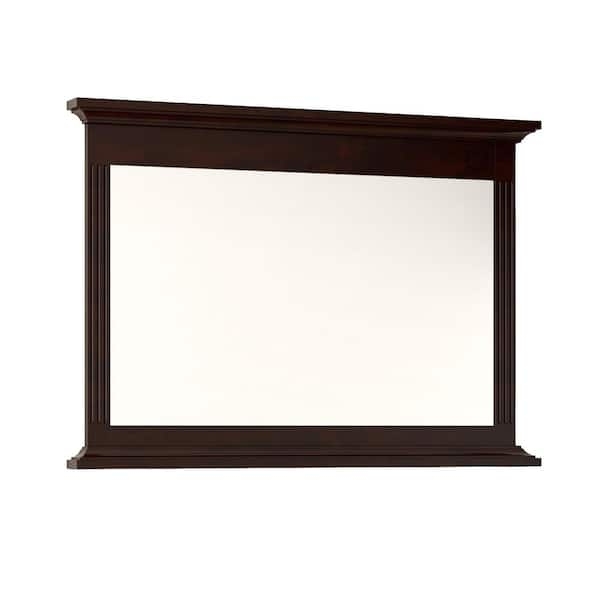 Wall Mirror Mitered Corners Large Rectangular Dark Frame
