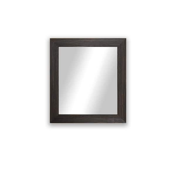Wall Mirror Modern Rustic Slender Profile Flat Dark Frame