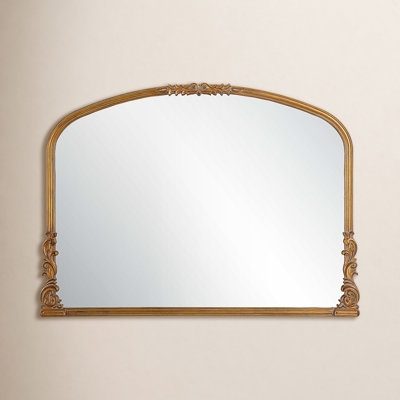 Wall Mirror: Natural Light Wood Frame Arched Crown Top Scandinavian