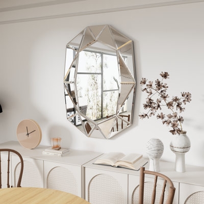 Wall Mirror Oval Silhouette Ultra-Thin Matte Black Frame