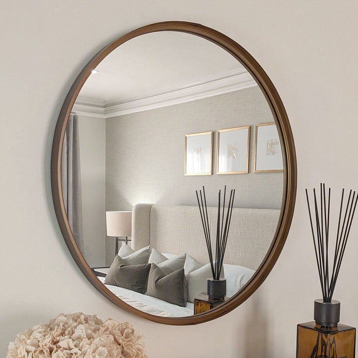 Wall Mirror Oversized Circular Silhouette Frame, Contemporary.