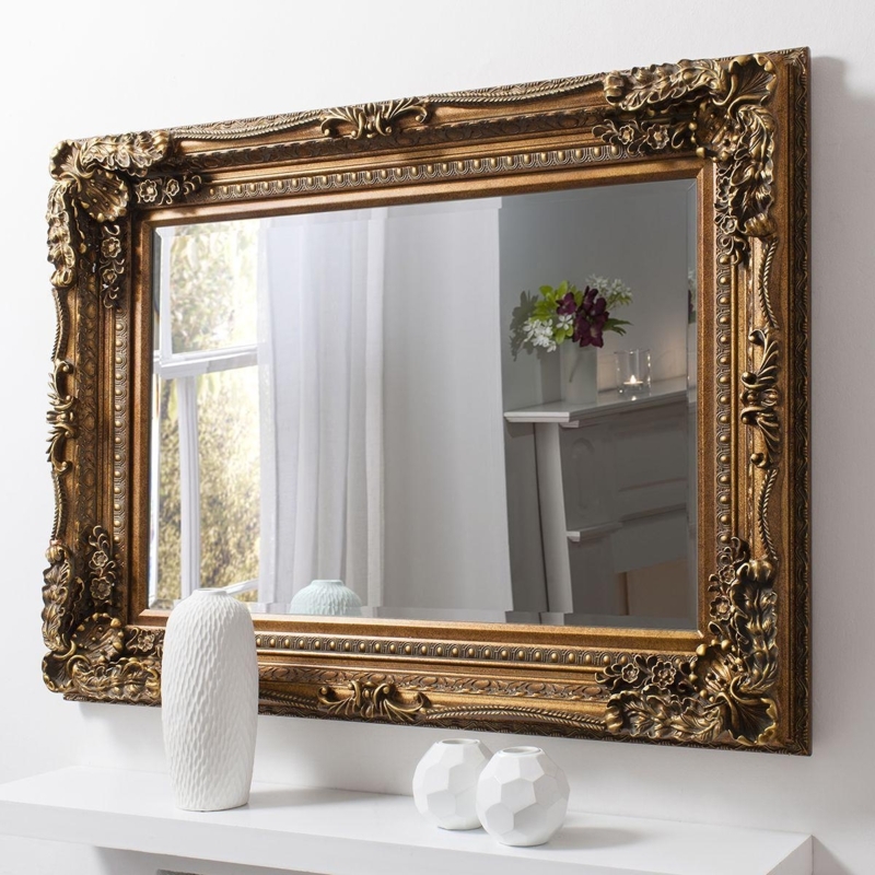Wall Mirror Oversized Ornate Gold Carved Frame French Baroque Style