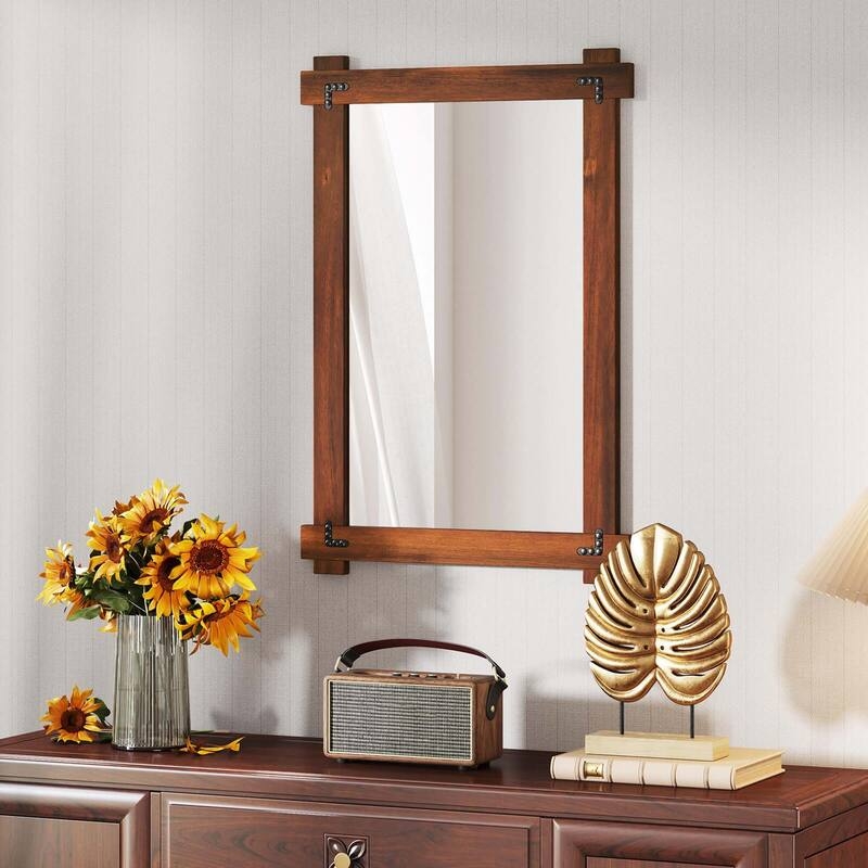Wall Mirror Rectangular Rounded Corners Thin Profile Matte Finish