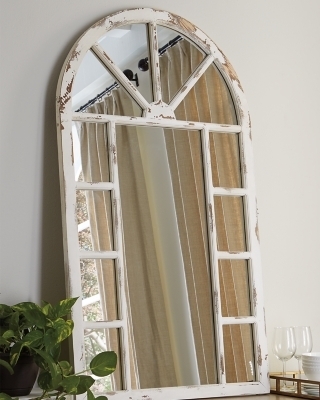 Wall Mirror Round Chunky Layered Frame Wood Toned Organic Modern