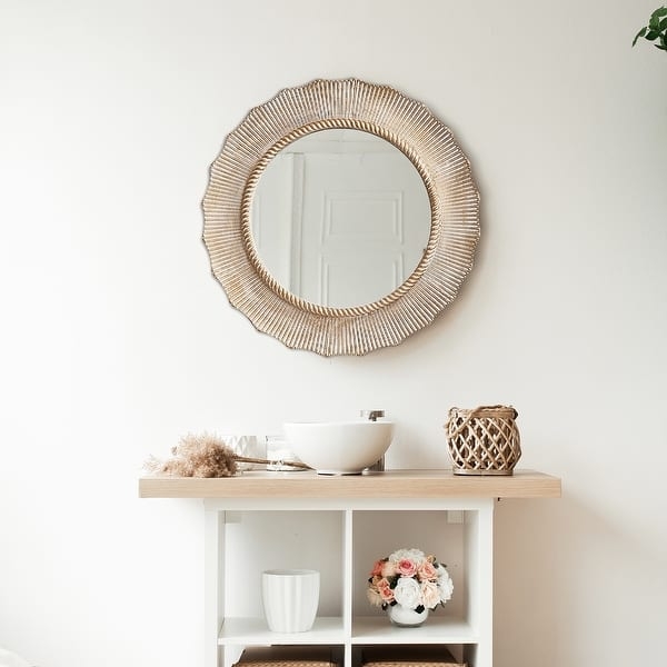 Wall Mirror: Round Woven Rope Wrapped Coastal Decor