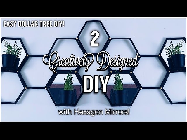 Wall Mirror Set: Multi-Piece Reflective Hexagon Geometric Arrangement