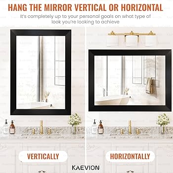 Wall Mirror Slim Frame Vertical Rectangular Shape Vanity Area