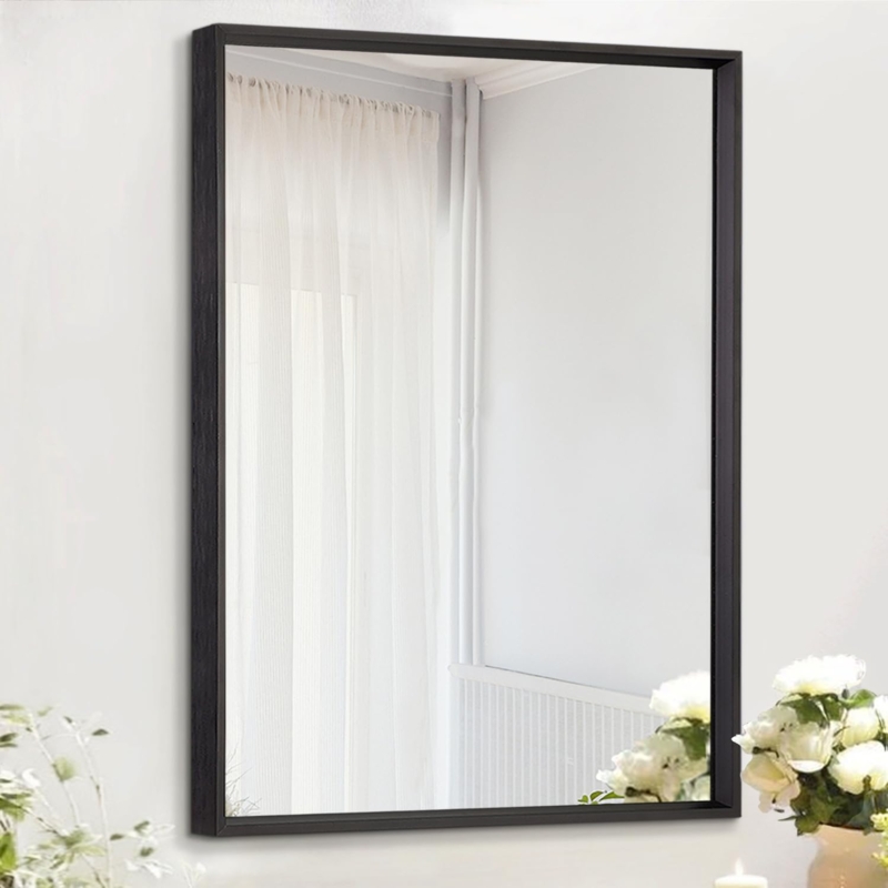 Wall Mirror Slim Matte Frame Entryway Decor Textured Background