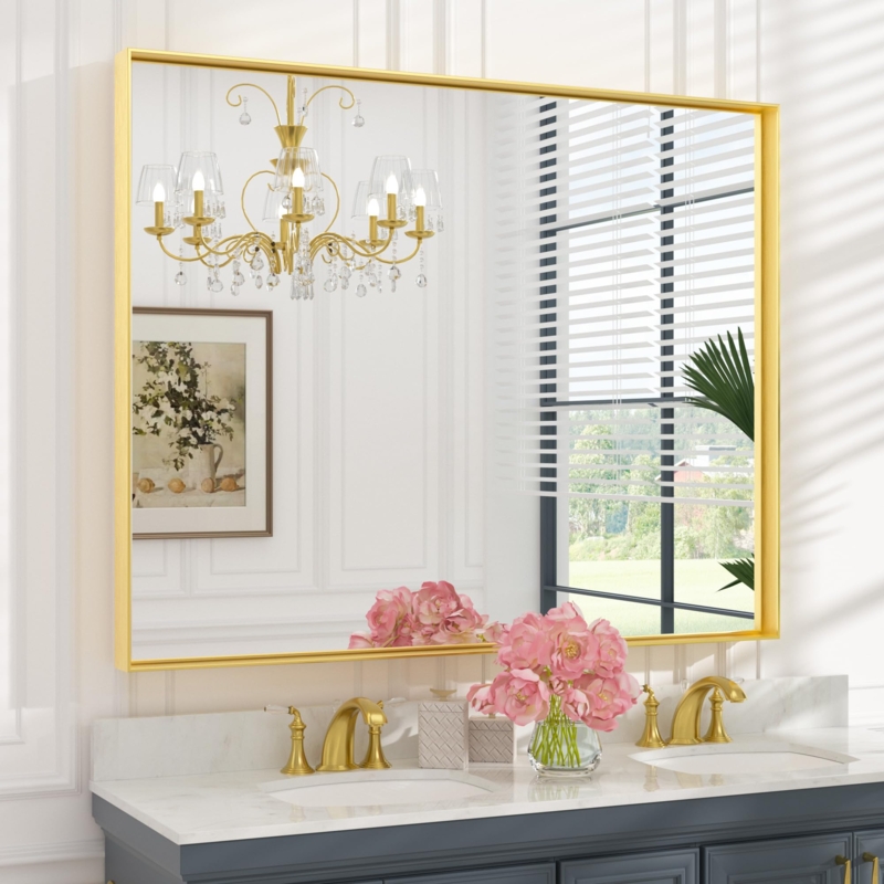 Wall Mirror Square Corner Large Rectangular Farmhouse Style
