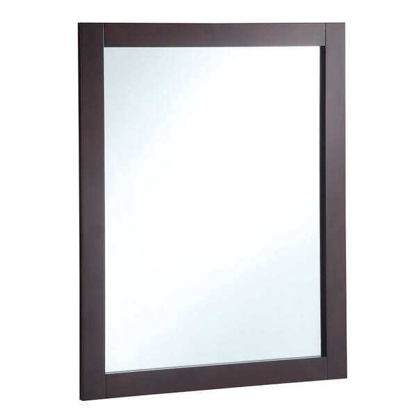 Wall Mirror Traditional Wide Stepped Profile Dark Wood