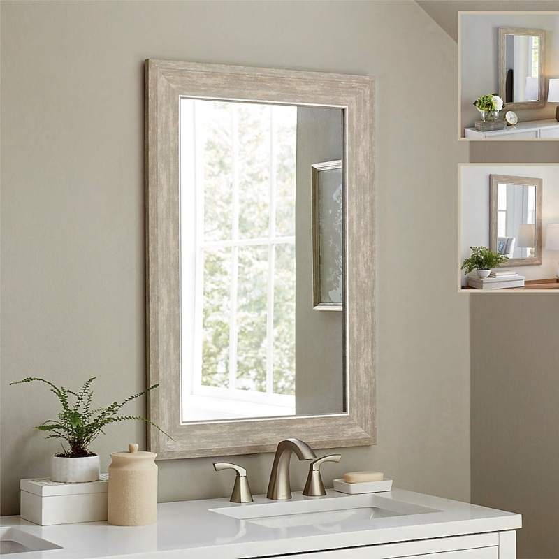 Wall Mirror, Transitional Mitered Inner Edge, Wood Finish