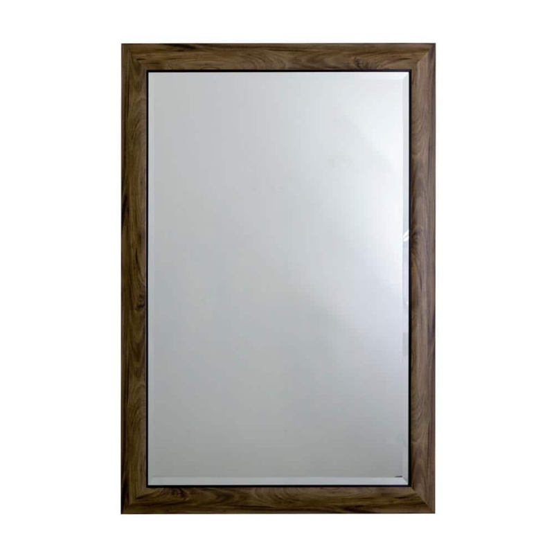 Wall Mirror, Weathered with Black Trim, Beveled Glass