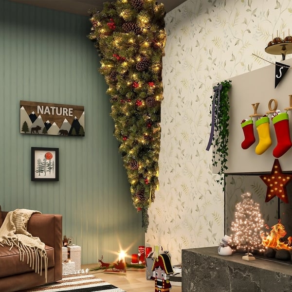 Whimsical Upside Down Design Artificial Christmas Tree, Ceiling Hanging
