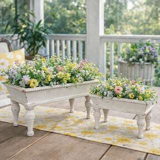 White Footed Riser Decor Ideas With Scalloped Edge and Ball Feet