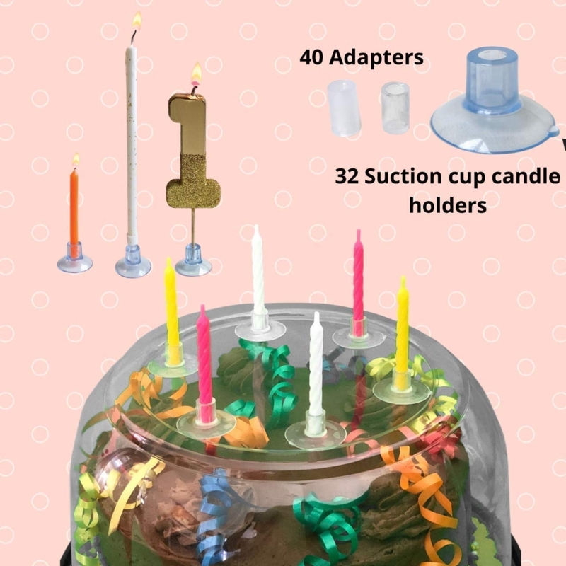 White Suction Cup Candle Holders Reusable Cake Dome Accessories