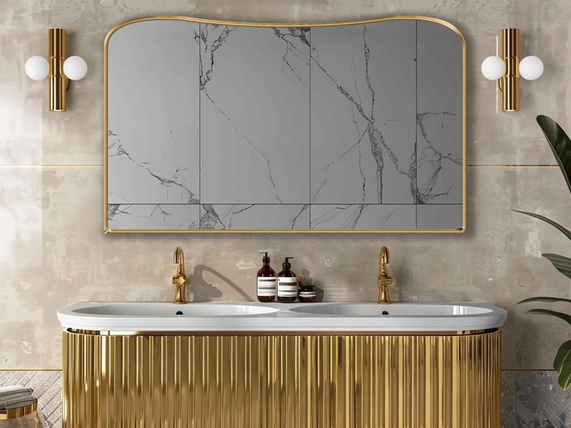 Wide Arched Wall Mirror Horizontal Orientation, Mantle Decor Ideas