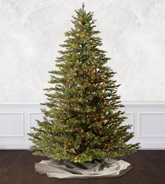 Wide Base Artificial Spruce Tree with Dense Forest Green Foliage
