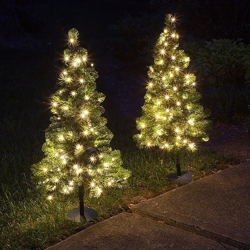 Wireframe Outdoor Christmas Decoration Spiral LED Pattern Trees