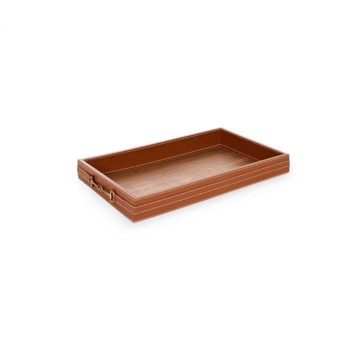 Woven Texture Serving Tray Leather Look Rectangular