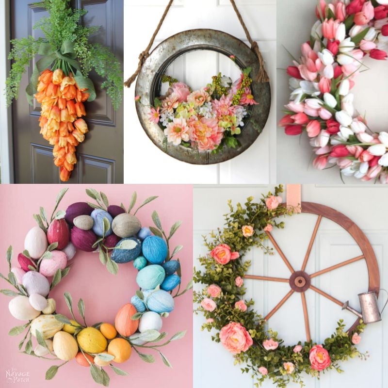 Wreath Collage Layout Variety Farmhouse Floral Wreath Inspiration