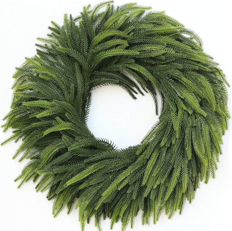 Wreath Evergreen Norfolk Pine With Jute Twine Bow