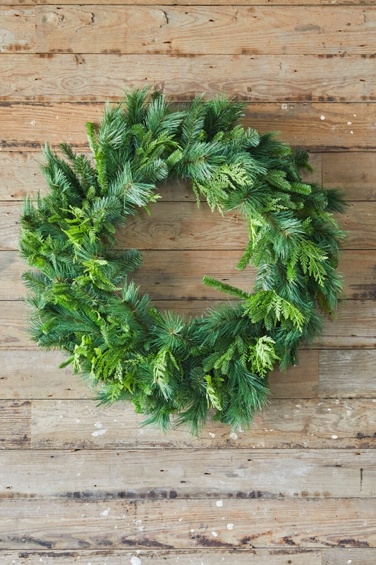 Wreath Large Bristle Pine Texture Natural Touch Evergreen