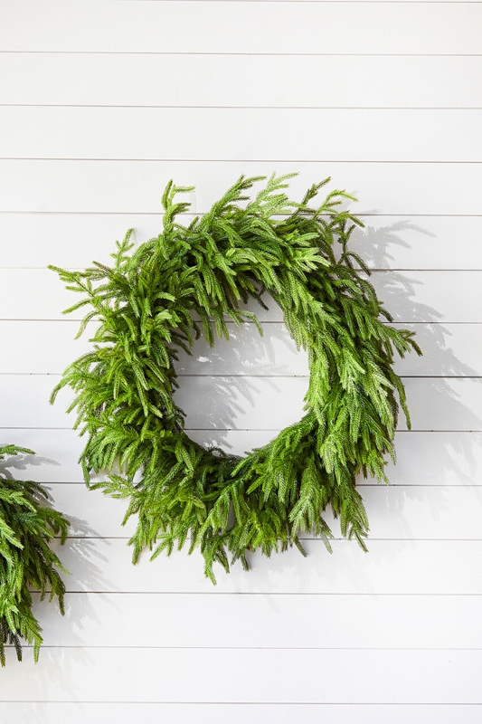 Wreath Natural Look Norfolk Pine With Real Touch Texture