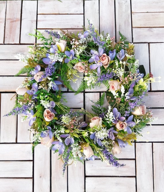 Wreath, Oversized Cream Flowers, Rustic Hydrangea Grapevine Wreath
