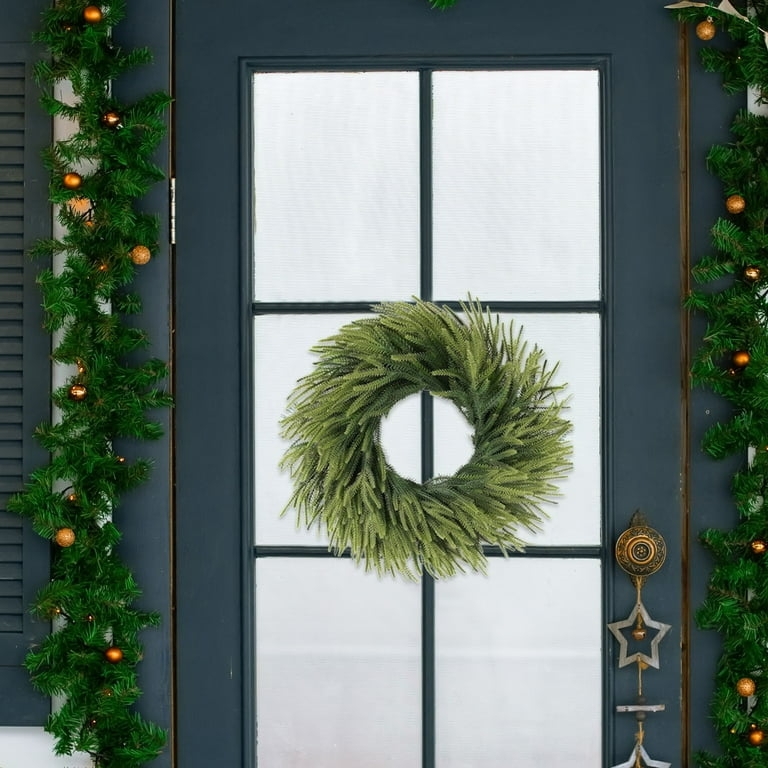 Wreath Realistic Norfolk Pine With Feathery Texture