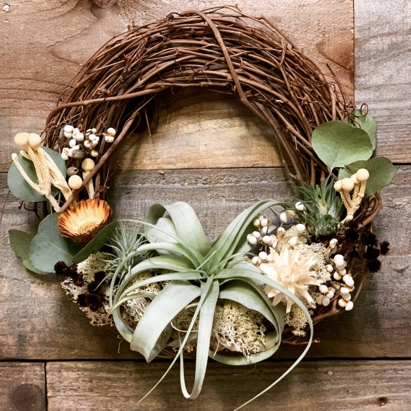 Wreath Succulent Composition Focal Flower Modern Rustic Wall Art