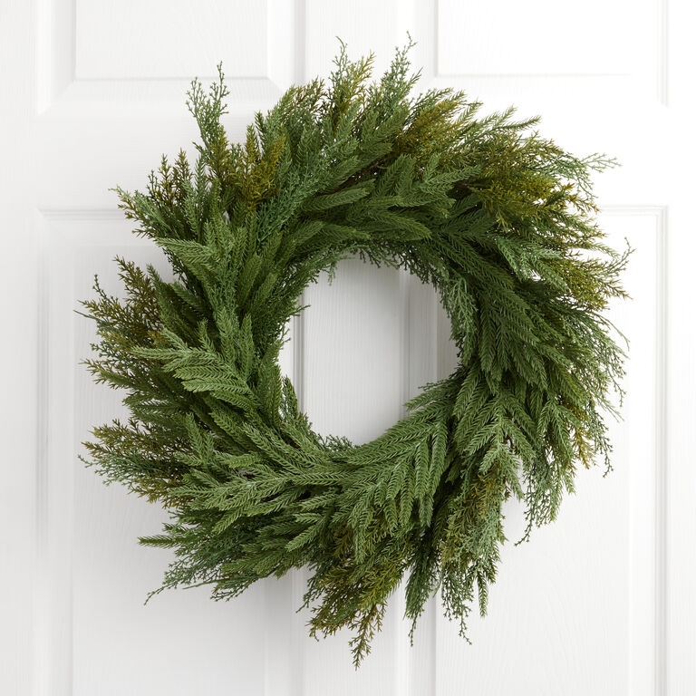 Wreath Traditional Faux Pine With Soft Touch Foliage