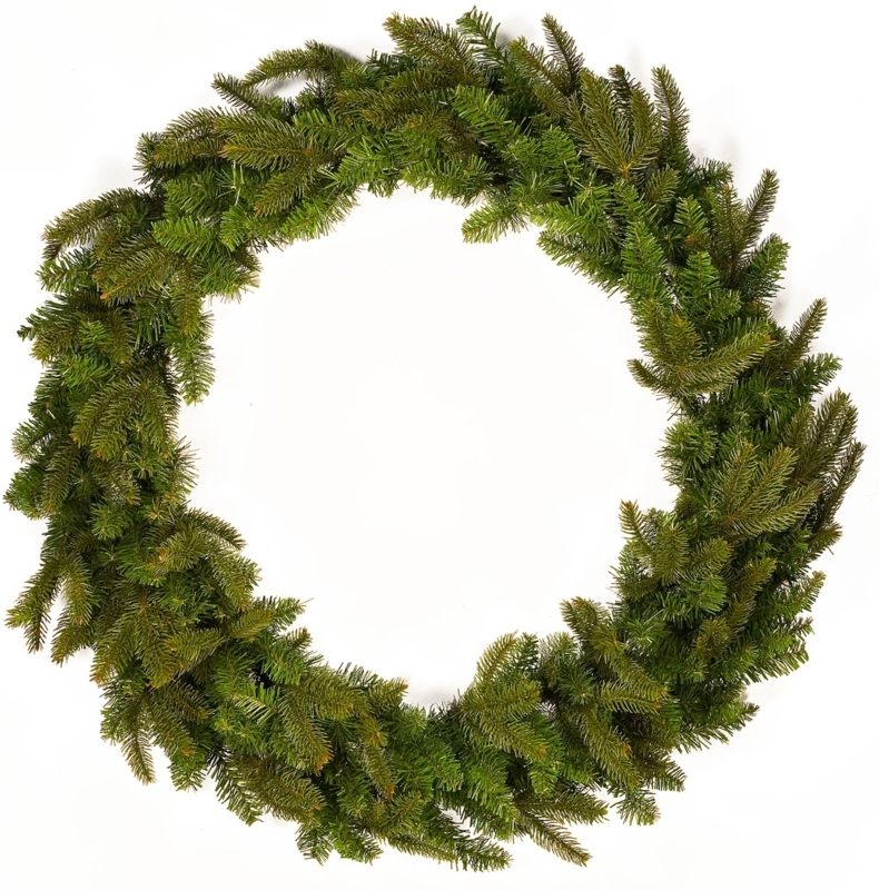 Wreath, Undecorated Dense Foliage, Large Holiday Door Decor, Evergreen.
