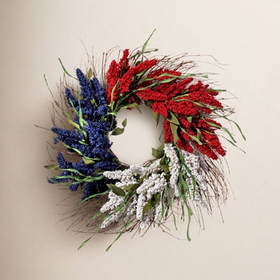 Wreath White Astilbe Farmhouse With Dense Budding Texture