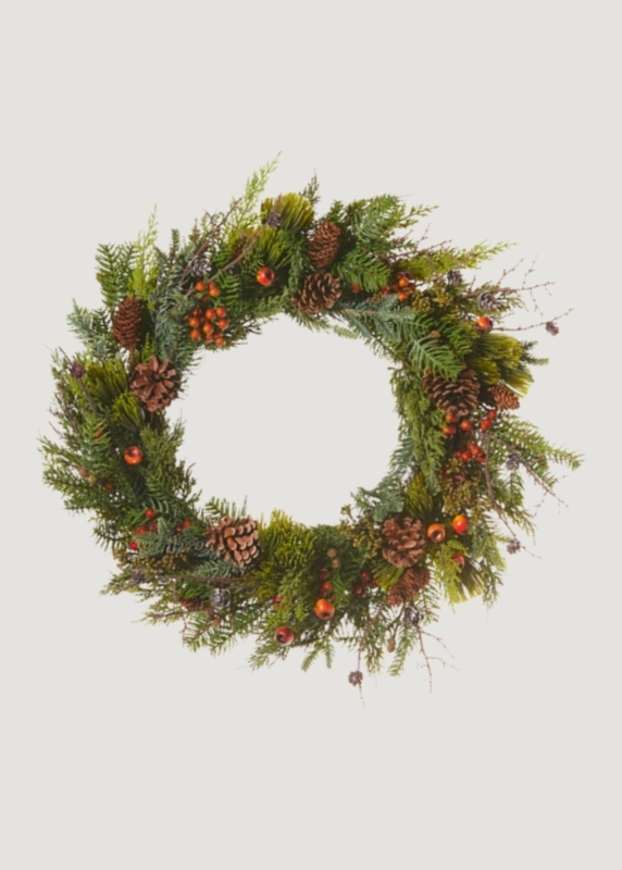 Wreath Winter Pine And Pod With Large Pine Cones