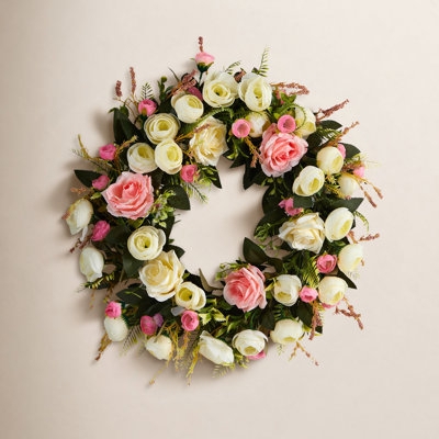 Wreath with All White Berries and Exposed Twig Base, Farmhouse Style