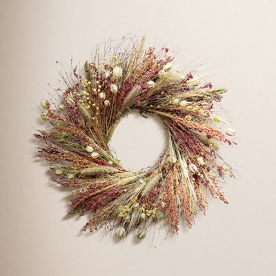 Wreath with Broom Corn Texture and Nigella Pods for Rustic Farmhouse Decor