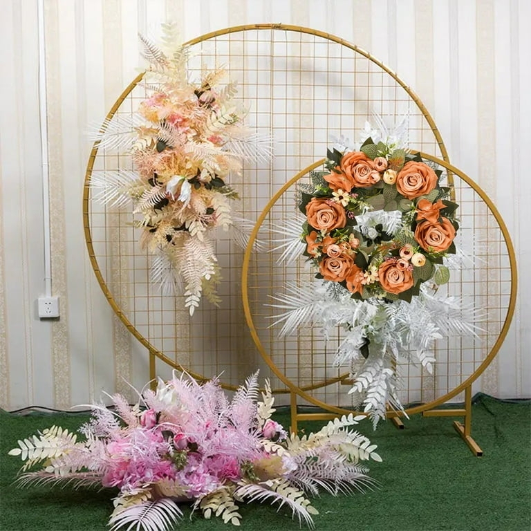 Wreath with Eucalyptus Foliage and White Roses, Artificial Decor