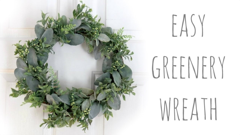 Wreath with Wire Frame Base & Lush Greenery, Modern Farmhouse DIY Decor.