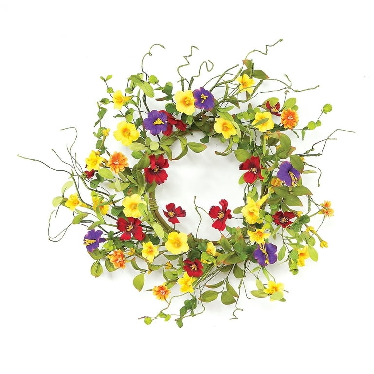 Yellow Floral Wreath For Wall Vibrant Yellow Blossoms