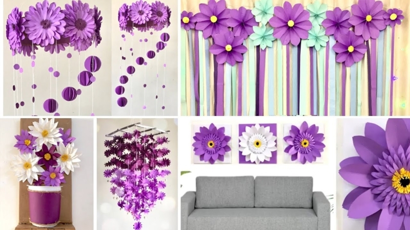 3D Floral Wall Art Ombre Gradient Circular Silhouette Decor