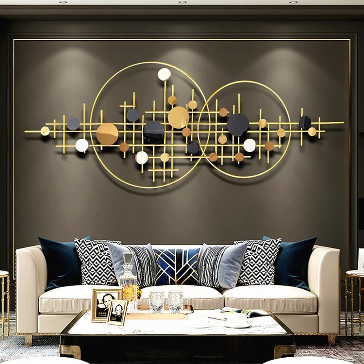 3D Modern Big Gold Wall Decor For Living Room Unique Decorative Metal Home Hanging  ArtHomary UK