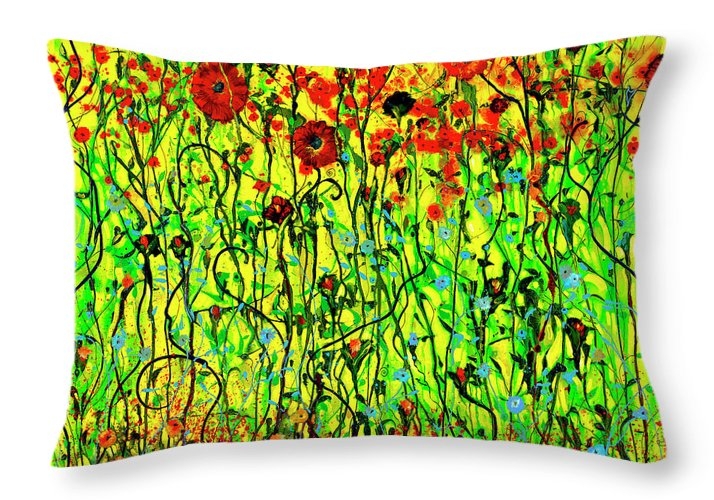 Abstract Forest Throw Pillow Vibrant Fine Art Print